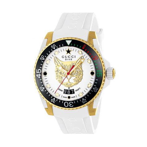 gucci white face watch|Gucci dive watch white.